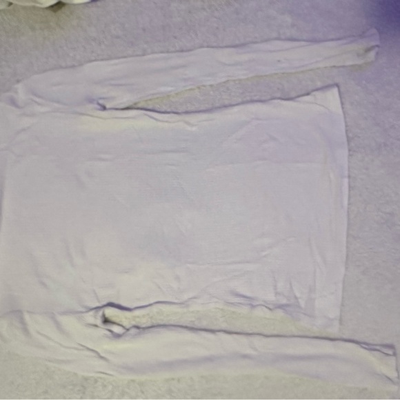 White Long Sleeve Ribbed Top - Picture 2 of 2